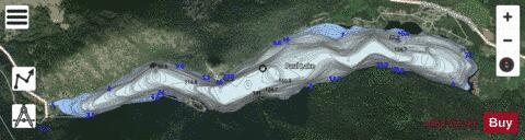 Paul Lake depth contour Map - i-Boating App - Satellite