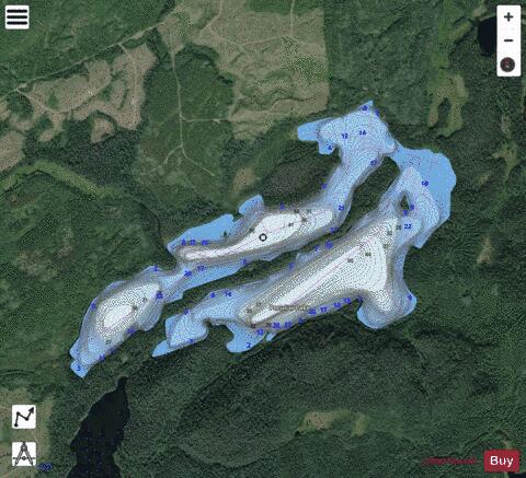 Peculiar Lake depth contour Map - i-Boating App - Satellite