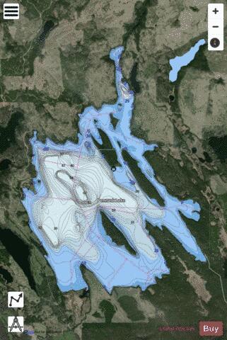 Pennask Lake depth contour Map - i-Boating App - Satellite