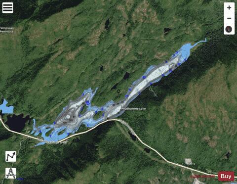 Prudhomme Lake depth contour Map - i-Boating App - Satellite