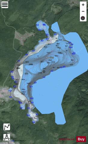 Pye Lake depth contour Map - i-Boating App - Satellite