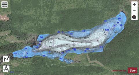 Quatse Lake depth contour Map - i-Boating App - Satellite