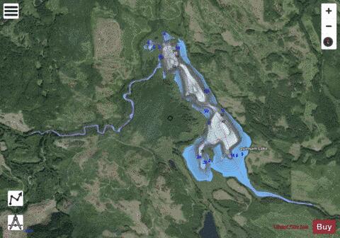 Quinsam Lake depth contour Map - i-Boating App - Satellite