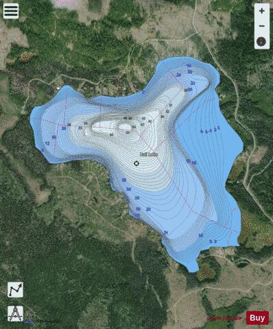 Rail Lake depth contour Map - i-Boating App - Satellite