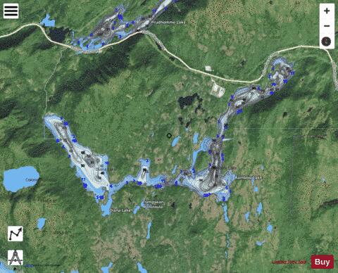 Rainbow Lake depth contour Map - i-Boating App - Satellite