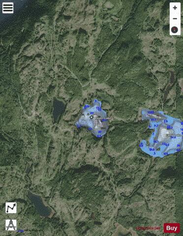 Raven Lake depth contour Map - i-Boating App - Satellite