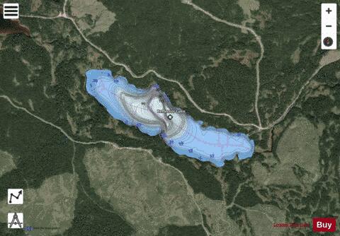 Reflector Lake depth contour Map - i-Boating App - Satellite