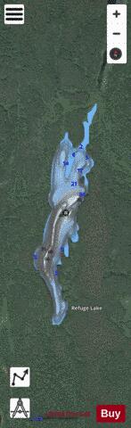 Refuge Lake depth contour Map - i-Boating App - Satellite