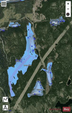 Roche Lake Group depth contour Map - i-Boating App - Satellite