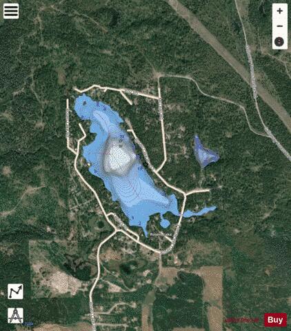 Rosen Lake depth contour Map - i-Boating App - Satellite