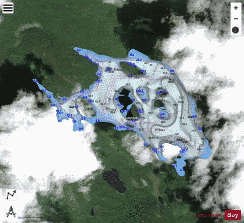 Rubyrock Lake depth contour Map - i-Boating App - Satellite