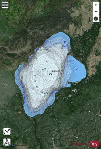 Salmon Lake depth contour Map - i-Boating App - Satellite