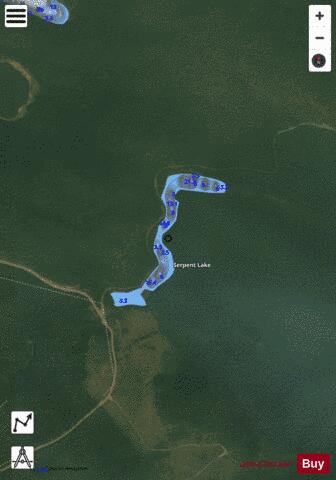 Serpent Lake depth contour Map - i-Boating App - Satellite
