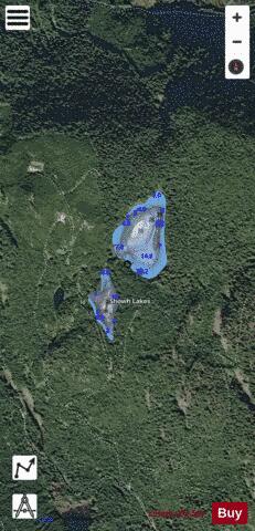 Showh Lakes depth contour Map - i-Boating App - Satellite