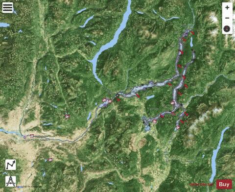 Shuswap Lake depth contour Map - i-Boating App - Satellite