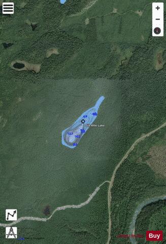 Six Mile Lake depth contour Map - i-Boating App - Satellite