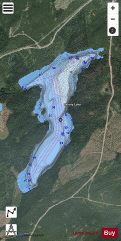 Skinny Lake depth contour Map - i-Boating App - Satellite