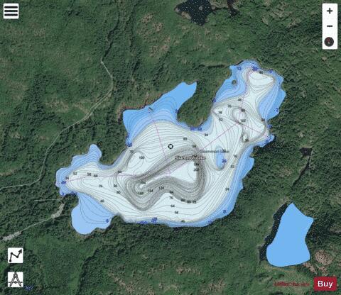 Sliammon Lake depth contour Map - i-Boating App - Satellite
