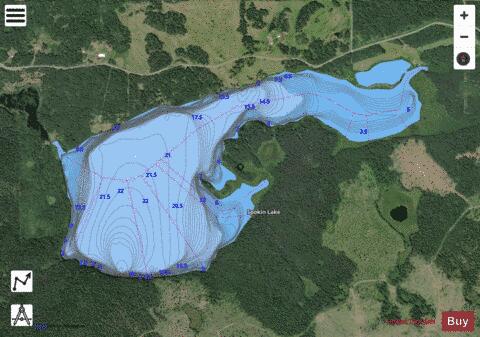 Spokin Lake depth contour Map - i-Boating App - Satellite