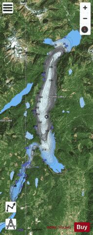 Stave Lake depth contour Map - i-Boating App - Satellite