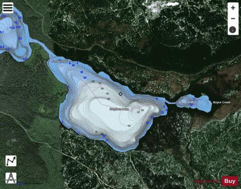 Stephen Lake depth contour Map - i-Boating App - Satellite