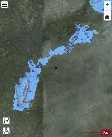 Stevens #2 Lake + Stevens #4 Lake depth contour Map - i-Boating App - Satellite