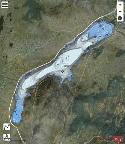Stump Lake depth contour Map - i-Boating App - Satellite