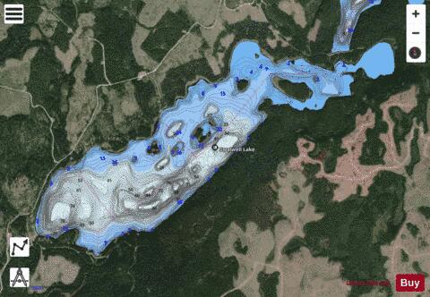 Swalwell Lake / Beaver Lake depth contour Map - i-Boating App - Satellite