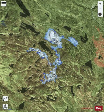 Tachilta Lakes depth contour Map - i-Boating App - Satellite