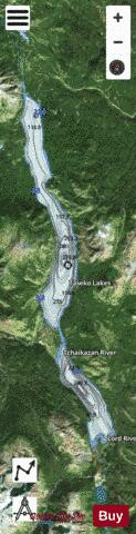 Taseko Lakes depth contour Map - i-Boating App - Satellite