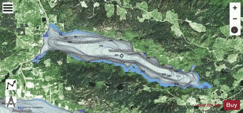 Tchesinkut Lake depth contour Map - i-Boating App - Satellite