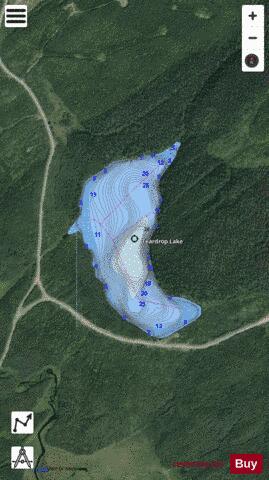 Teardrop Lake depth contour Map - i-Boating App - Satellite