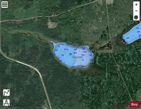 Teepee Lake depth contour Map - i-Boating App - Satellite