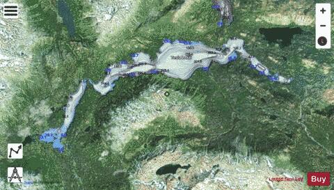 Tesla Lake depth contour Map - i-Boating App - Satellite