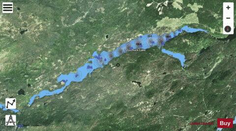 Tetachuck Lake depth contour Map - i-Boating App - Satellite