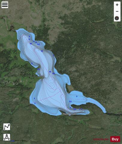 Thletelban Lake depth contour Map - i-Boating App - Satellite