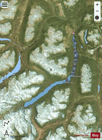 Thutade Lake depth contour Map - i-Boating App - Satellite