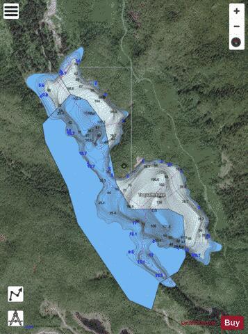 Toquart Lake depth contour Map - i-Boating App - Satellite
