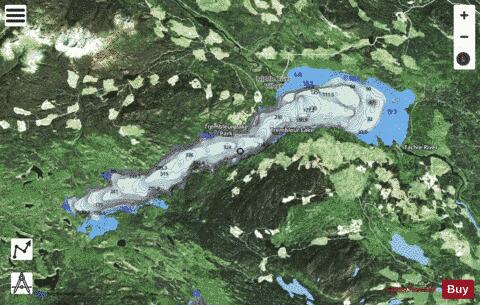 Trembleur Lake depth contour Map - i-Boating App - Satellite