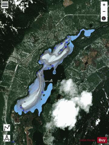 Tumuch Lake depth contour Map - i-Boating App - Satellite