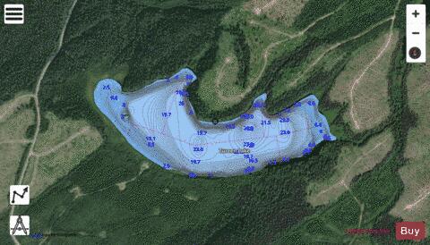 Tureen Lake depth contour Map - i-Boating App - Satellite