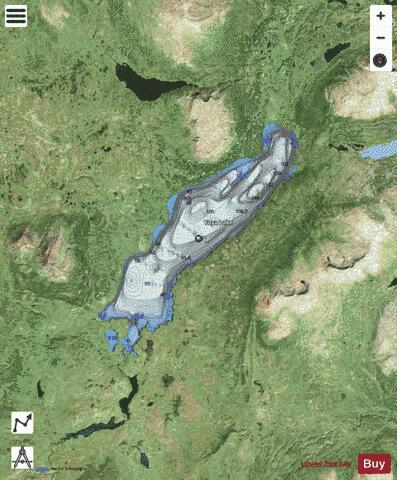Tuya Lake depth contour Map - i-Boating App - Satellite