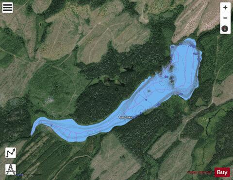 Tyee Lake depth contour Map - i-Boating App - Satellite