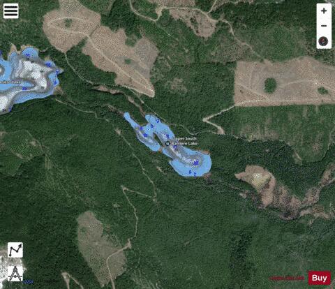 Upper South Barriere Lake depth contour Map - i-Boating App - Satellite
