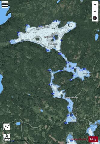 Village Bay Lake depth contour Map - i-Boating App - Satellite