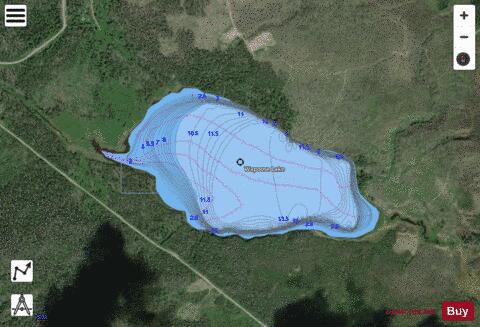 Wapoose Lake depth contour Map - i-Boating App - Satellite