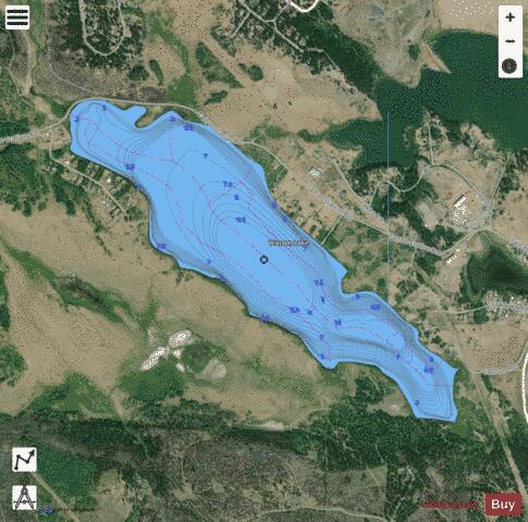 Watson Lake depth contour Map - i-Boating App - Satellite