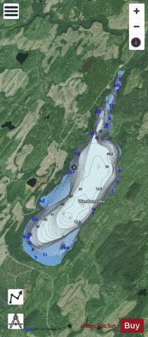 Weedon Lake depth contour Map - i-Boating App - Satellite
