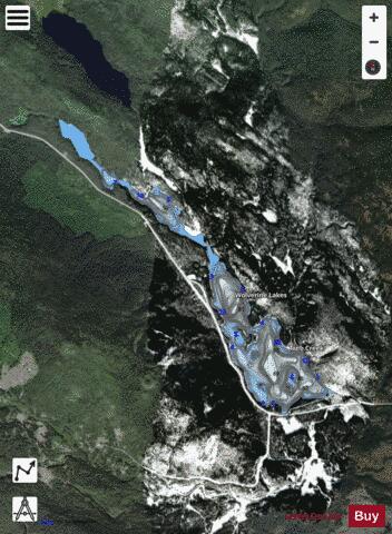 Wolverine Lakes depth contour Map - i-Boating App - Satellite