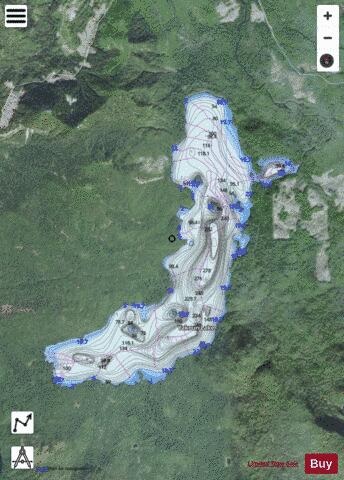 Yakoun Lake depth contour Map - i-Boating App - Satellite